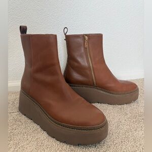 Michael Kors Gellar Leather Wedge Ankle Boots